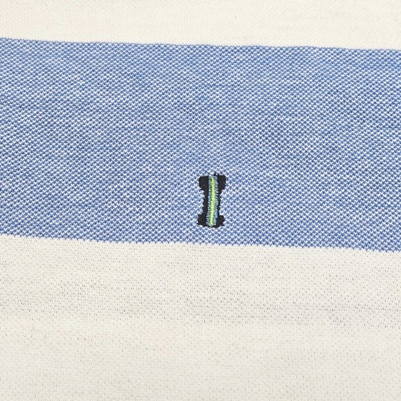 IZOD Men's Polo Shirt 3X Big & Tall Blue White Striped Old Money Preppy Golf Top - Picture 3 of 11